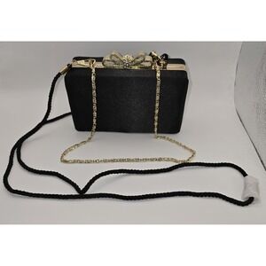 Kate Landry Black Small Purse With Gold Tone Trim NWT -616
